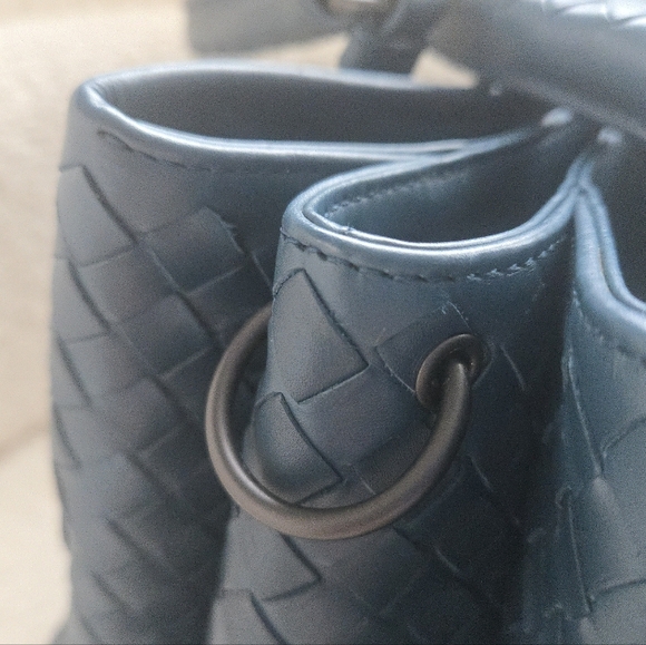 BOTTEGA VENETA Roma Intrecciato Nappa Bag Dark Teal EUC - Picture 12 of 16